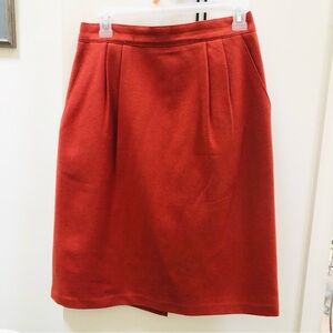 Sag Harbor 100% Wool Lined Pumpkin Colored Skirt, no tag waist 31” with elastic